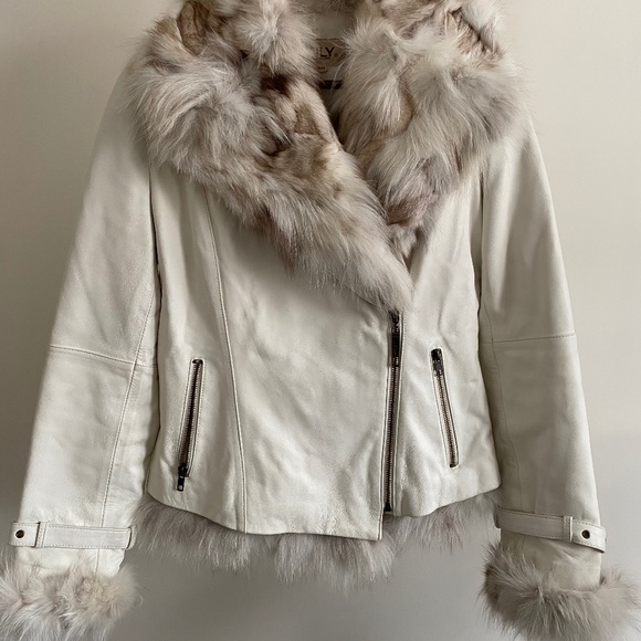 Only Fur-Lined Leather Jacket - Picture 2 of 16